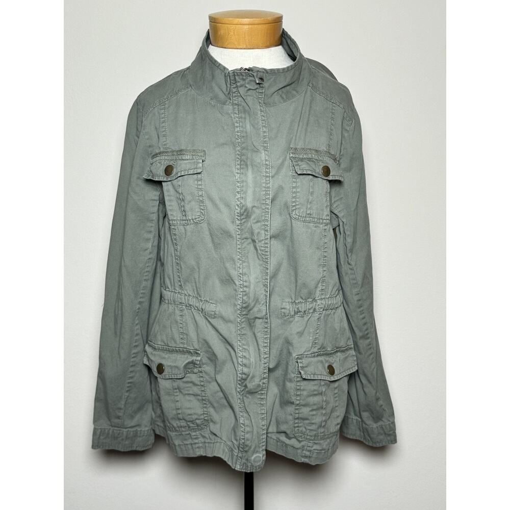 Ashley 26 International Utility Jacket Women XL Olive Army Green Lightweight EUC
